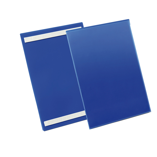 MD_83502 Buste identificative - con bande adesive - A4 verticale - blu - Durable - conf. 50 pezzi - immagine 1