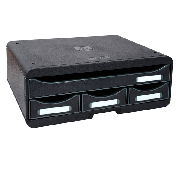 MD_83528 Cassettiera Toolbox - 27 x 35,5 x 13,5 cm - 4 cassetti - nero - Exacompta - immagine 1