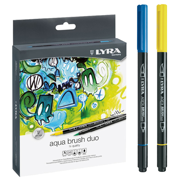 MD_85057 Pennarelli Aqua Brush Duo - punte 2,00 - 4,00 mm - Lyra - astuccio 36 pezzi - immagine 1