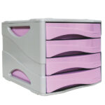 Cassettiera Keep Colour Pastel - 25 x 32 cm - cassetti 5 cm - grigio/lilla - Arda
