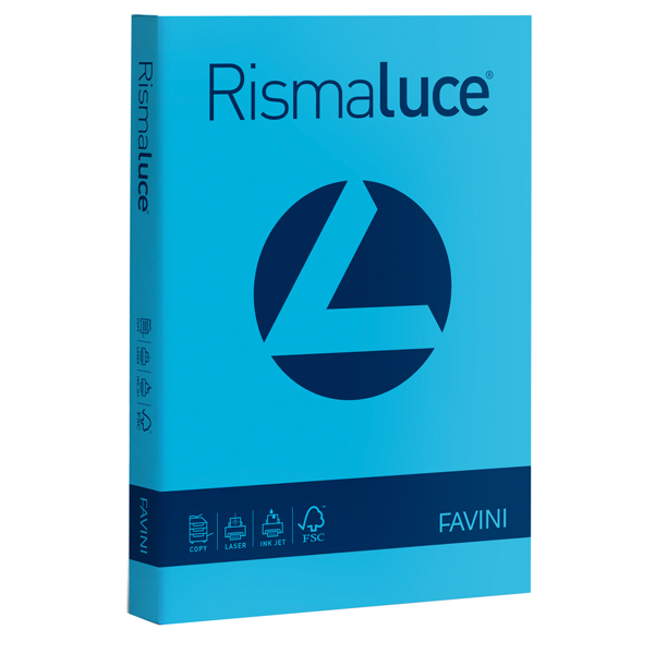MD_85806 Carta Rismaluce - A4 - 90 gr - azzurro 55 - Favini - conf. 300 fogli - immagine 1