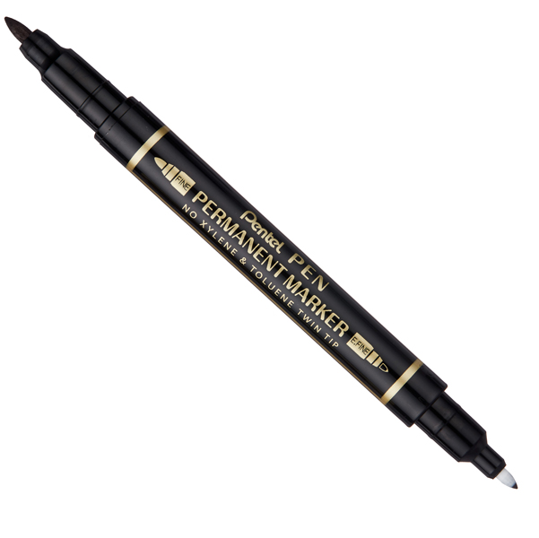 MD_85826 Marcatore permanente Twin tip - doppia punta fine-extra fine - nero - Pentel - immagine 1