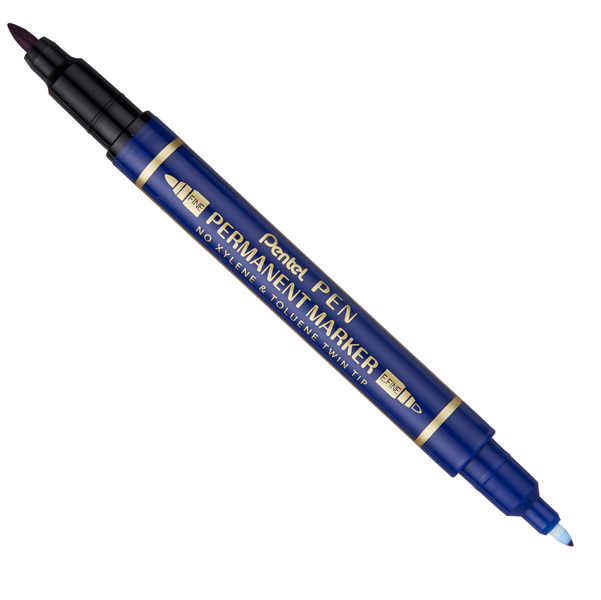 MD_85828 Marcatore permanente Twin tip - doppia punta Fine-ExtraFine - Blu - Pentel - immagine 1