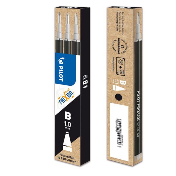 MD_85895 Refill sfera frixionball clicker - punta 1,0mm - nero - Pilot - conf. 3 pezzi - immagine 1