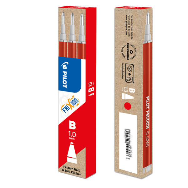 MD_85897 Refill sfera frixionball clicker - punta 1,0mm - rosso - Pilot - conf. 3 pezzi - immagine 1