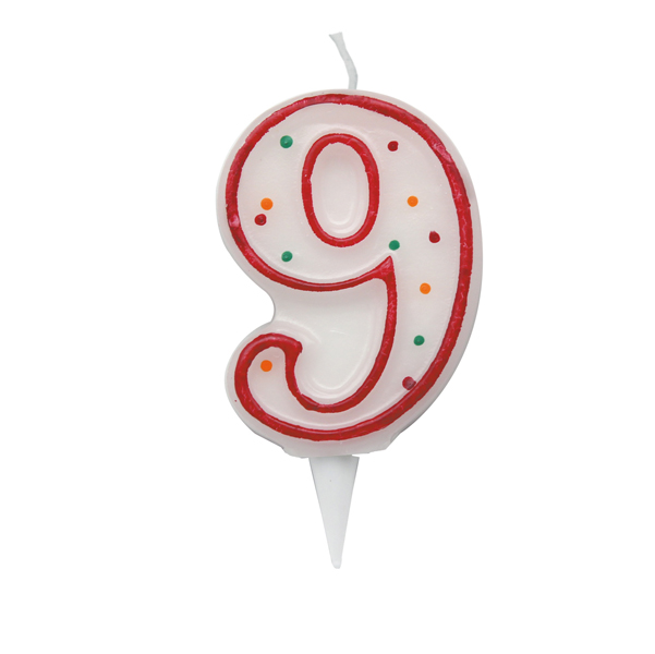 MD_85975 Candelina Zuccherino - numero 9 - H 8.5 cm - Big Party - immagine 1