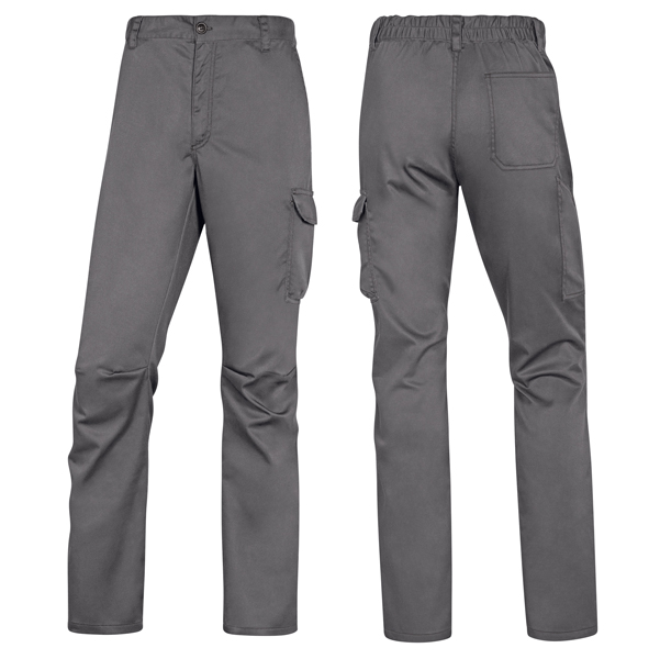 MD_86189 Pantalone da lavoro Panostrpa - sargia/poliestere/cotone/elastan - taglia L - grigio/nero - Deltaplus - immagine 1