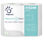 Carta igienica classica Freshen Tech - 2 veli - 300 strappi - diametro 12,2 cm - 9,5 cm x 33,3 mt - Papernet - pacco 4 rotoli