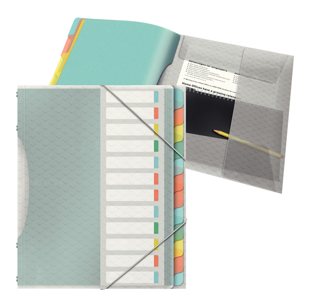 MD_86278 Classificatore colour'lce - 12 divisori - dorso 2 cm - 26,6x32 cm - multicolore - Esselte - immagine 1
