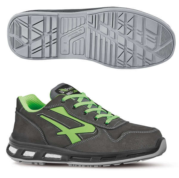 MD_86354 Calzatura di sicurezza Yoda S3 SRC Red Lion - pelle nabuk idrorepellente - numero 36 - grigio scuro/verde - U-Power - immagine 1