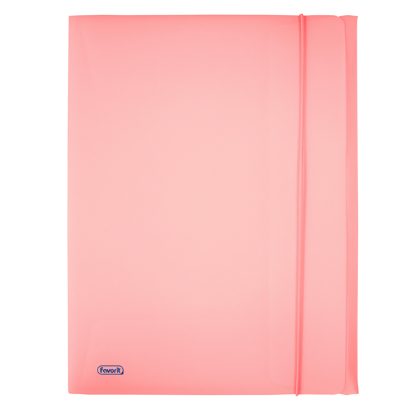 MD_86564 Cartella 3 lembi con elastico Pastel - 24 x 33cm - dorso 1 cm - PP - cipria - Favorit - immagine 1