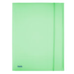 Cartella 3 lembi con elastico Pastel - 24 x 33cm - dorso 1 cm - PP - smeraldo - Favorit