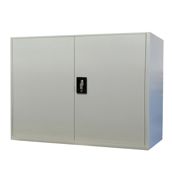 MD_86641 Armadio basso in metallo ad ante battenti - 1 ripiano regolabile - 100 x 45 x 90 cm - grigio - Bertesi - immagine 1