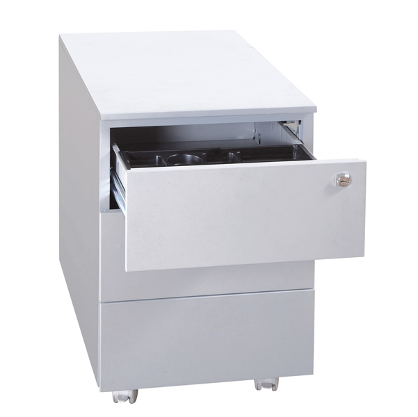 MD_86655 Cassettiere in metallo - 3 cassetti - 40 x 59 x 54 cm - grigio - Bertesi - immagine 1