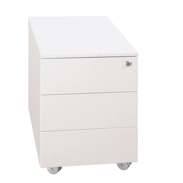 MD_86657 Cassettiere in metallo - 3 cassetti - 40 x 59 x 54 cm - bianco - Bertesi - immagine 1