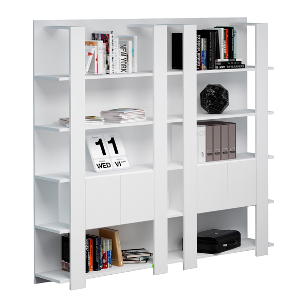 MD_86662 Libreria alta Concept - 5 ripiani - 100 x 38,6 x 198 cm - bianco - immagine 1