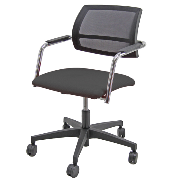 MD_86712 Poltroncina visitatore Lithium LTGN - con braccioli inclusi - nero - Unisit - immagine 1