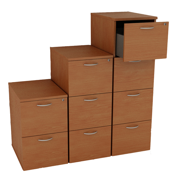 MD_86715 Classificatore - 2 cassetti - 49 x 55 x 73,2 cm - noce chiaro - immagine 1