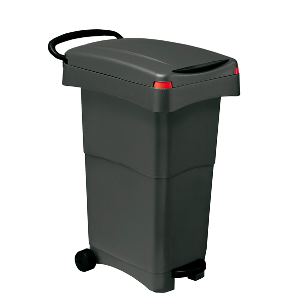MD_86738 Bidone mobile a pedale - 80 L - 40x65x81 cm - PPL - grigio - Mobil Plastic - immagine 1