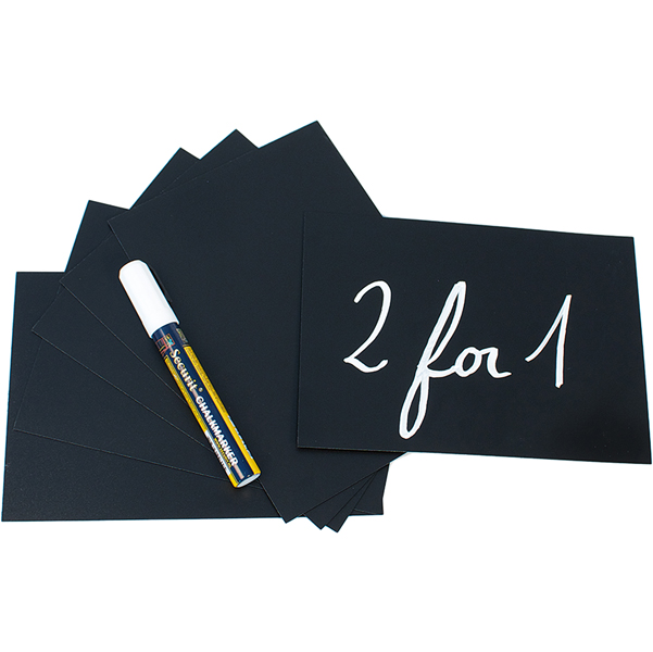 MD_86919 Targhette - 10,5 x 15 cm (A6) - nero - Securit - set 20 pezzi - immagine 1