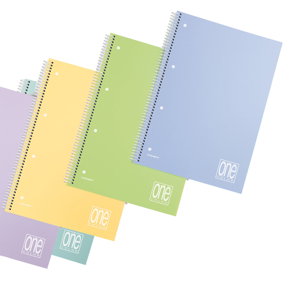 MD_87375 Maxiquaderno One Color Pastel PP - A4+- 1 rigo - 80 fogli - 80 gr - c/fori - spiralato - Blasetti - immagine 1