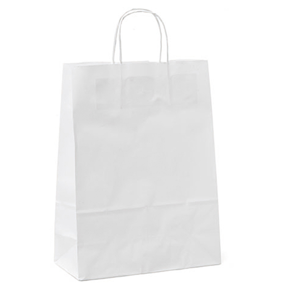 MD_87727 Shopper - maniglie cordino - 36 x 12 x 41 cm - carta kraft - bianco - Mainetti Bags - conf. 25 pezzi - immagine 1