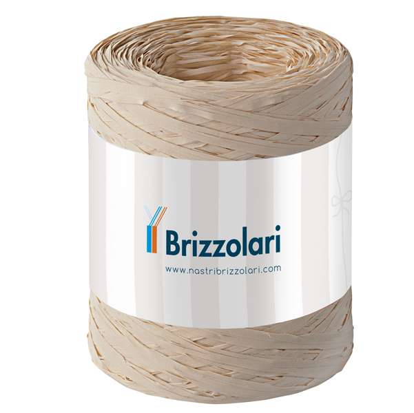 MD_88169 Nastro Rafia sintetica - naturale 40 - 5mmx200mt - Brizzolari - immagine 1