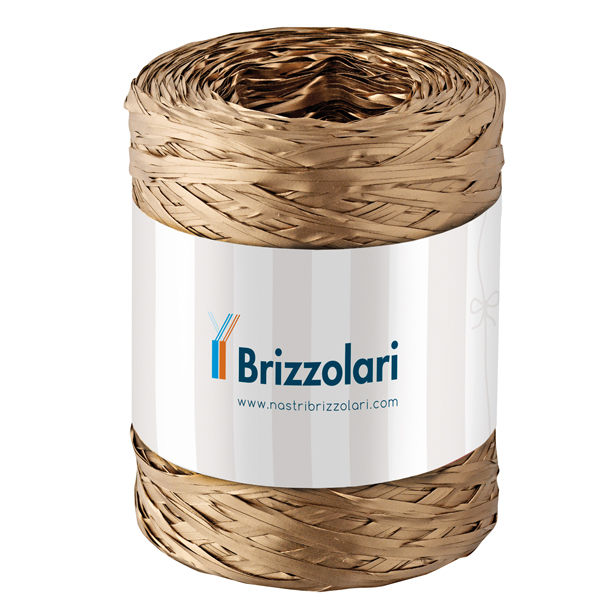 MD_88171 Nastro Rafia sintetica - oro 33 - 5mmx200mt - Brizzolari - immagine 1
