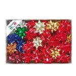 Stelle di nastro metal 6870 - 19 mm - diam. 9 cm - colori assortiti - Brizzolari - conf. 70 pezzi