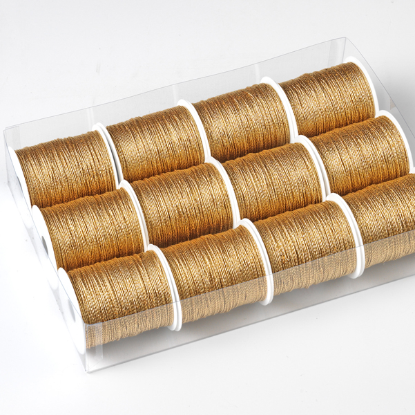 MD_88255 Rocchette cordonetto - 2 capi - 20 mt - oro - Brizzolari - conf. 12 pezzi - immagine 1