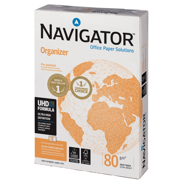 MD_88501 Carta Organizer - 4 fori - A4 - 80 gr - Navigator - conf. 500 fogli - immagine 1