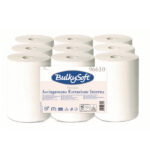Asciugamani in rotolo Premium - Mini - 215 mm x 60 mt - diametro 13 cm - 2 veli - 19 gr - 200 strappi - goffratura micro - bianco - BulkySoft