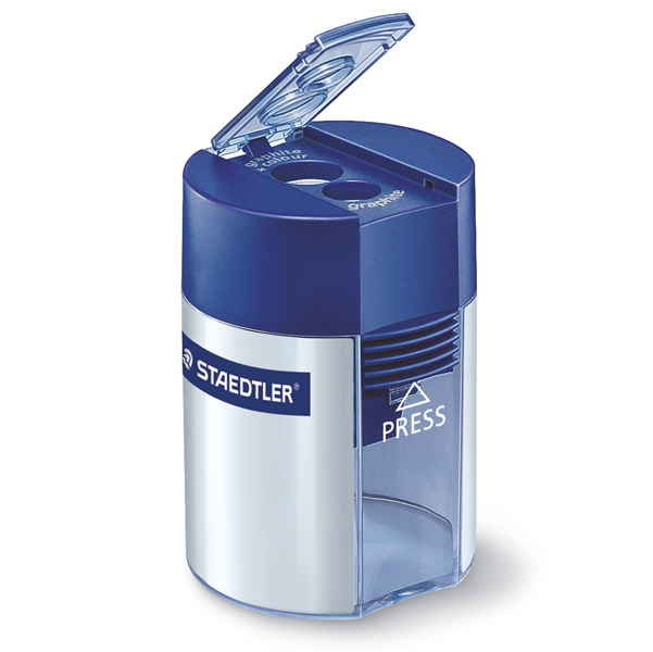 MD_88895 Temperamatite 2 fori con contenitore - blu - Staedtler - immagine 1