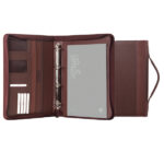 Portablocco Office - con manico - ecopelle - con zip - 28x36 cm - marrone - In Tempo