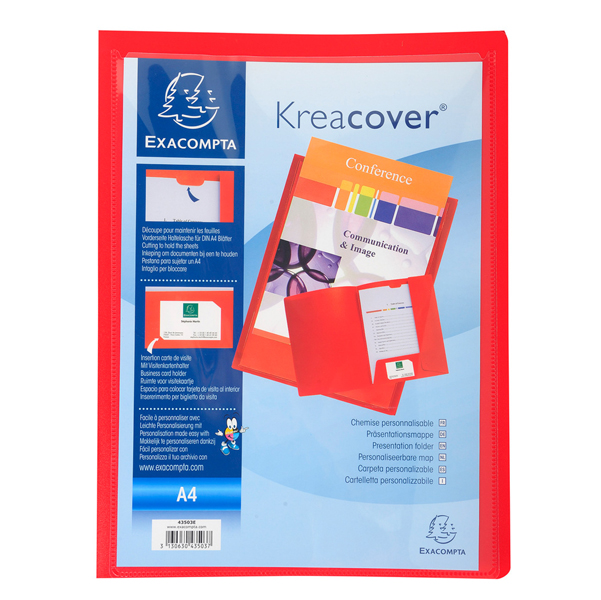 MD_89311 Cartella di presentazione con 2 alette Kreacover - A4 - PP - rosso - Exacompta - immagine 1