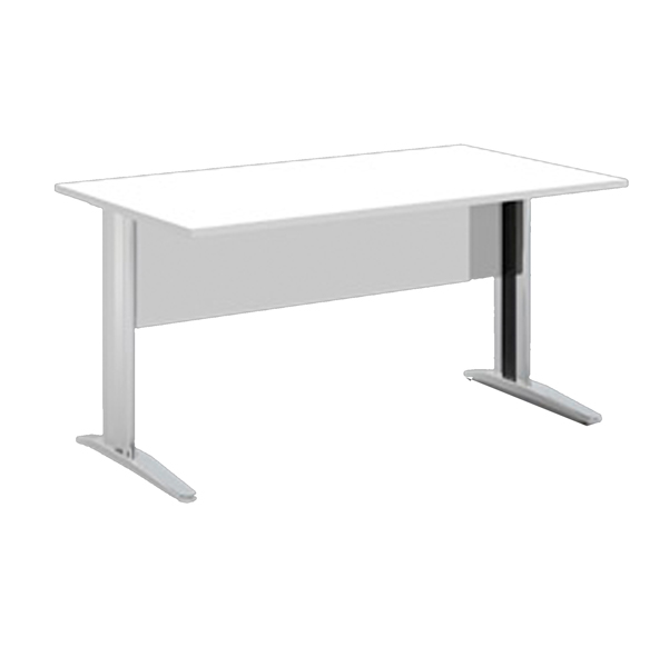 MD_89528 Scrivania lineare Easy - 120 x 80 x 72 cm - Bianco/grigio cromato - immagine 1