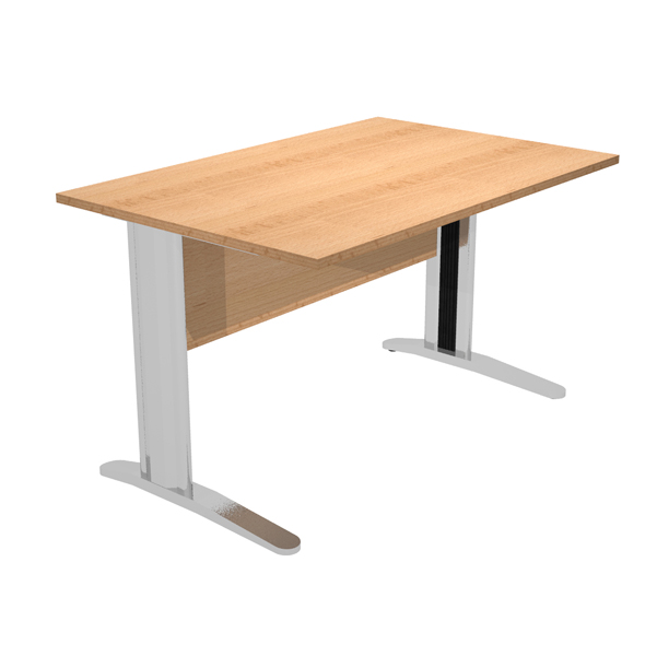 MD_89530 Scrivania lineare Easy - 120 x 80 x 72 cm - Faggio/grigio cromato - immagine 1