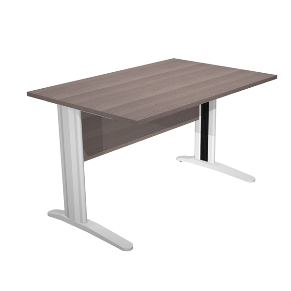 MD_89534 Scrivania lineare Easy - 120 x 80 x 72 cm - Frassino toscano/grigio cromato - immagine 1