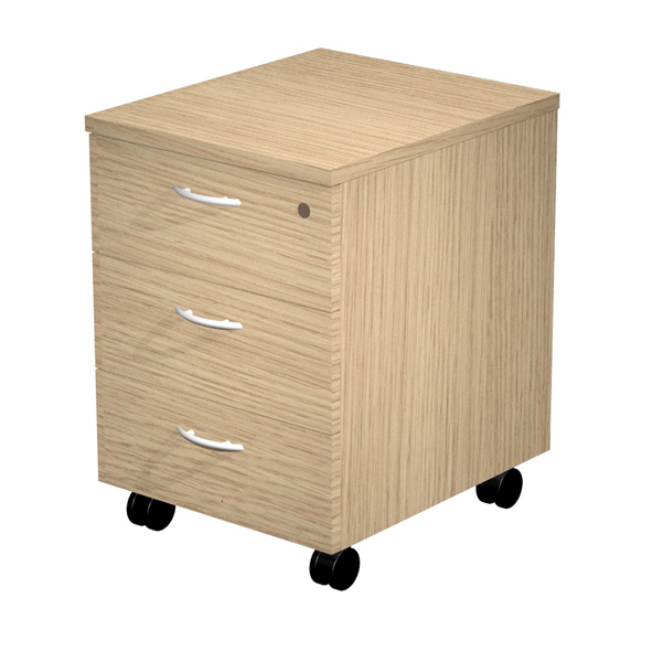 MD_89541 Cassettiera Easy - 3 cassetti - con ruote - 41,8 x 52 x 59,5 cm - rovere - immagine 1