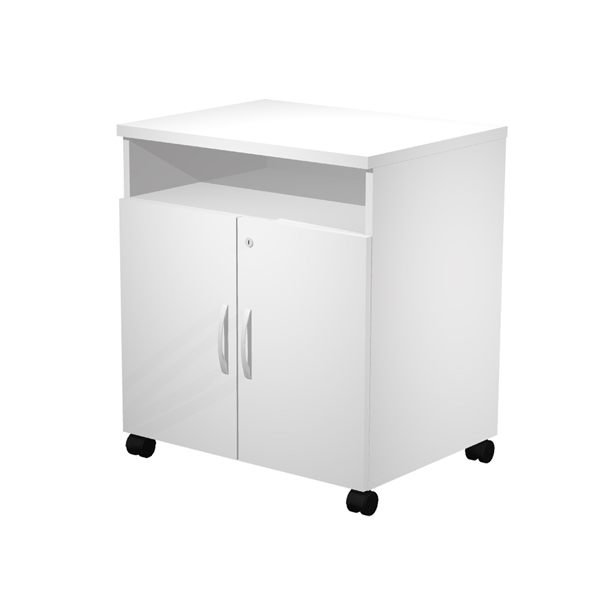 MD_89557 Mobile Agorà - di servizio - su ruote - 68 x 52 x 77 cm - bianco - immagine 1