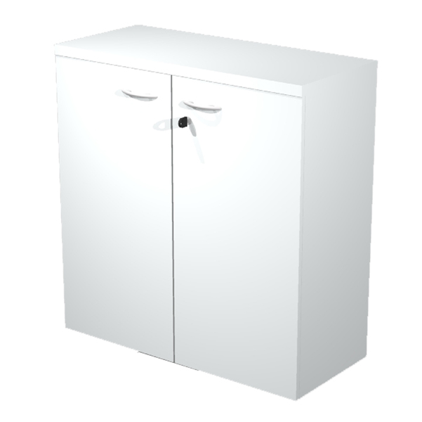 MD_89568 Armadio modulare - basso a 2 ante battenti - 90 x 44 x 85 cm - bianco - immagine 1