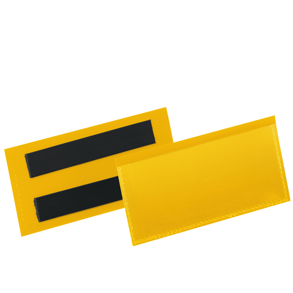 MD_90106 Buste identificative magnetiche - 100 x 38 mm - giallo - Durable - conf. 50 pezzi - immagine 1