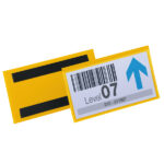 Buste identificative magnetiche - 150 x 67 mm - giallo - Durable - conf. 50 pezzi