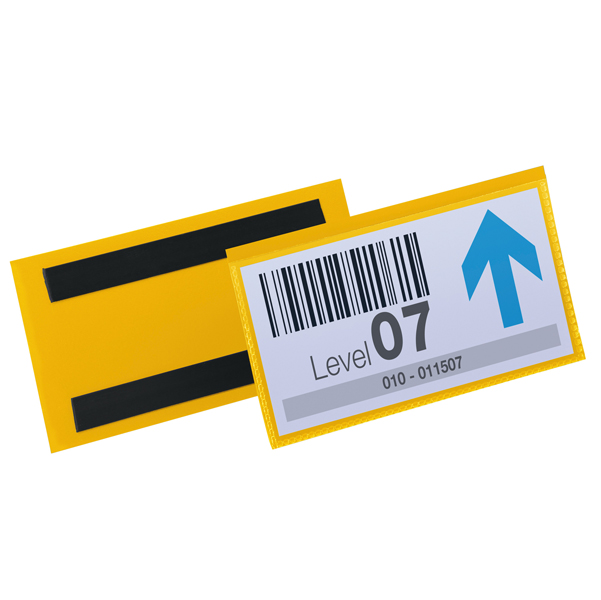 MD_90107 Buste identificative magnetiche - 150 x 67 mm - giallo - Durable - conf. 50 pezzi - immagine 1