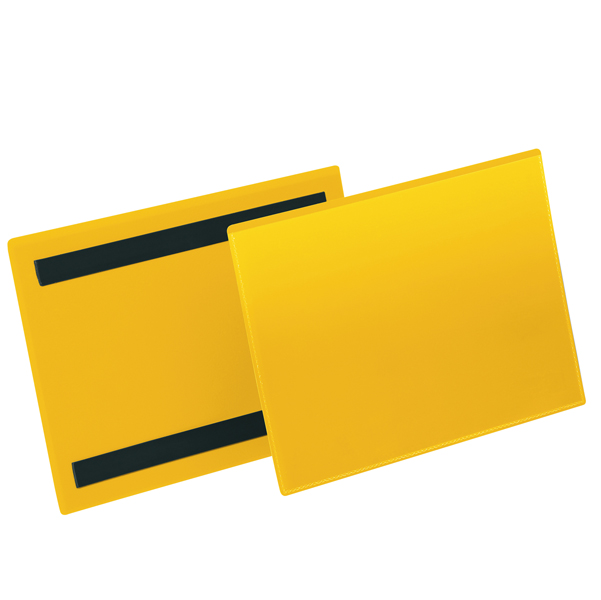 MD_90108 Buste identificative magnetiche - A5 orizzontale - giallo - Durable - conf. 50 pezzi - immagine 1