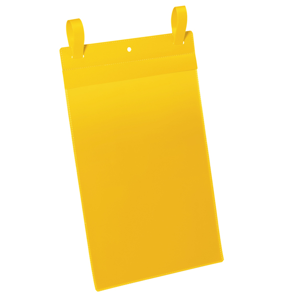 MD_90112 Buste identificative - con fascette di aggancio - A4 verticale - giallo - Durable - conf. 50 pezzi - immagine 1