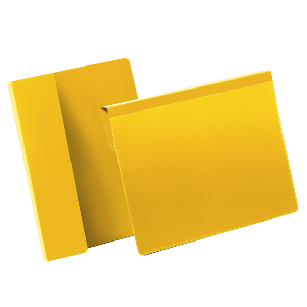 MD_90114 Buste identificative - con aletta pieghevole - A5 orizzontale - giallo - Durable - conf. 50 pezzi - immagine 1