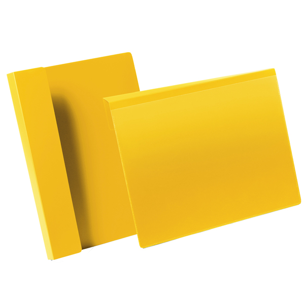 MD_90115 Buste identificative - con aletta pieghevole - A4 orizzontale - giallo - Durable - conf. 50 pezzi - immagine 1