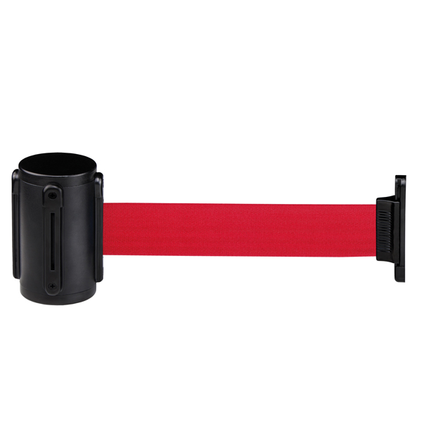 MD_90160 Segnapercorso murale Alfa Mural - nero - diametro 6 cm - con nastro rosso da 200 cm - Medial - immagine 1