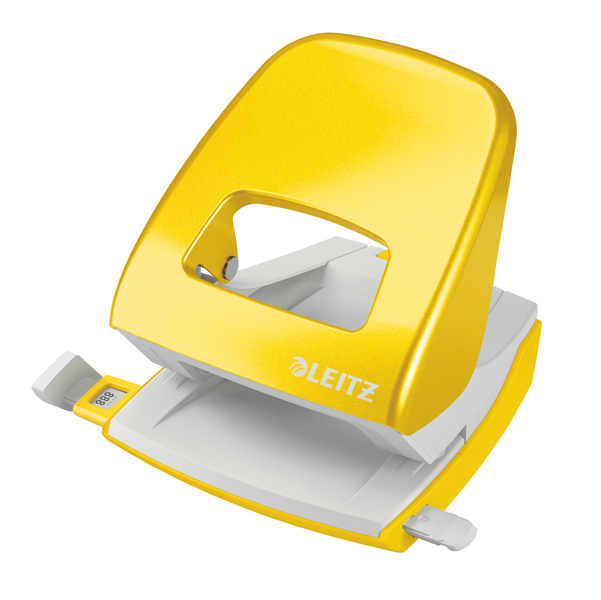 MD_90180 Perforatore 5008 New NeXXt WOW - passo 8 cm - max 30 fogli - 2 fori - giallo - Leitz - immagine 1